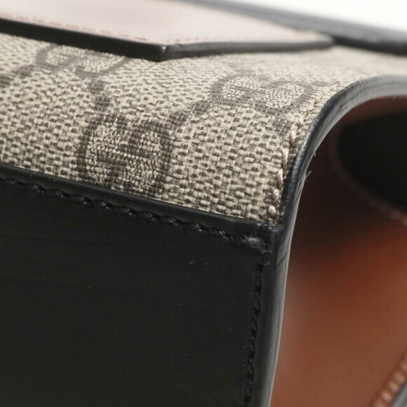 Gucci Interlock Chain Shoulder Bag Cowhide Calf Beige Brown Black - Picture 11 of 16